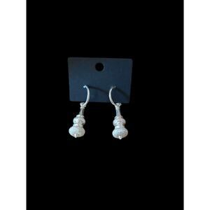 Silver drop ornament earrings